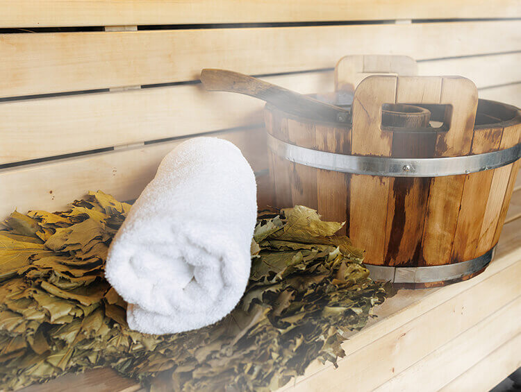 Sauna mit Badetuch