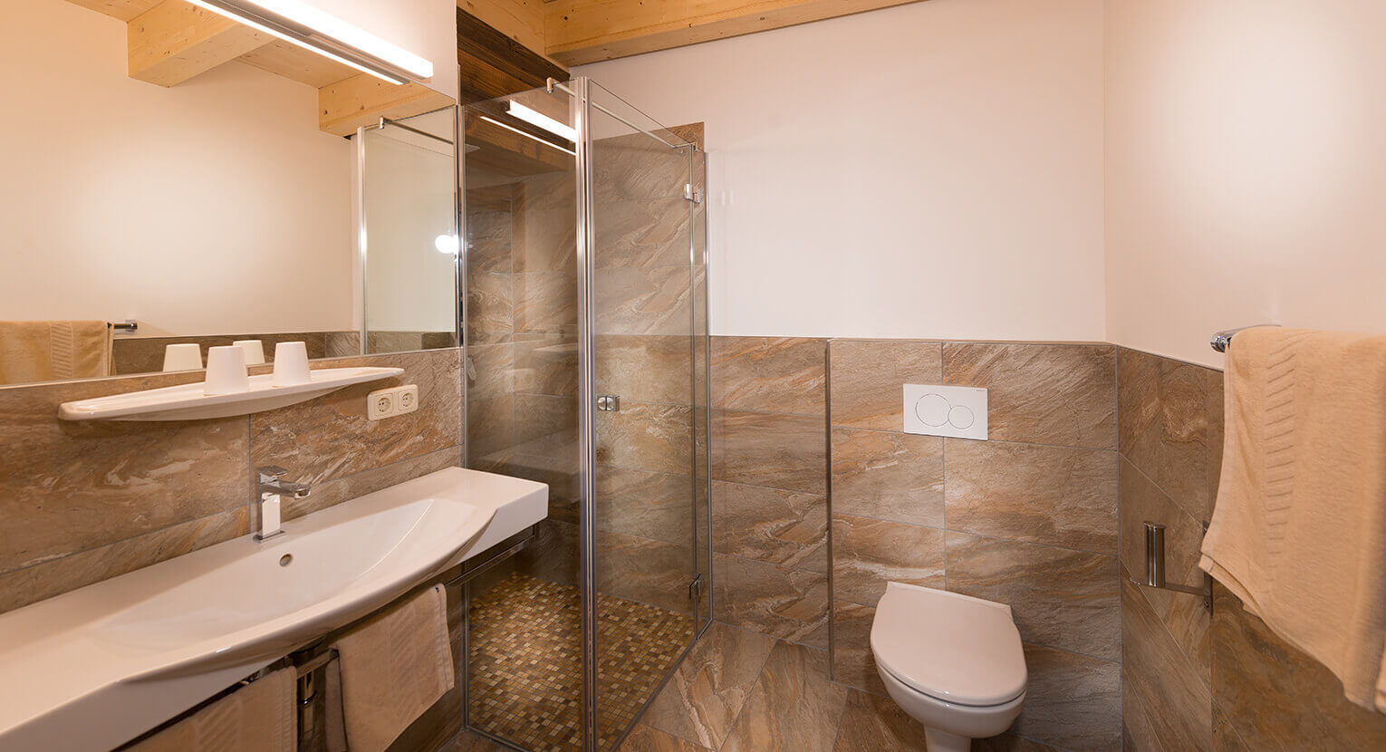 Badezimmer mit Dusche und WC